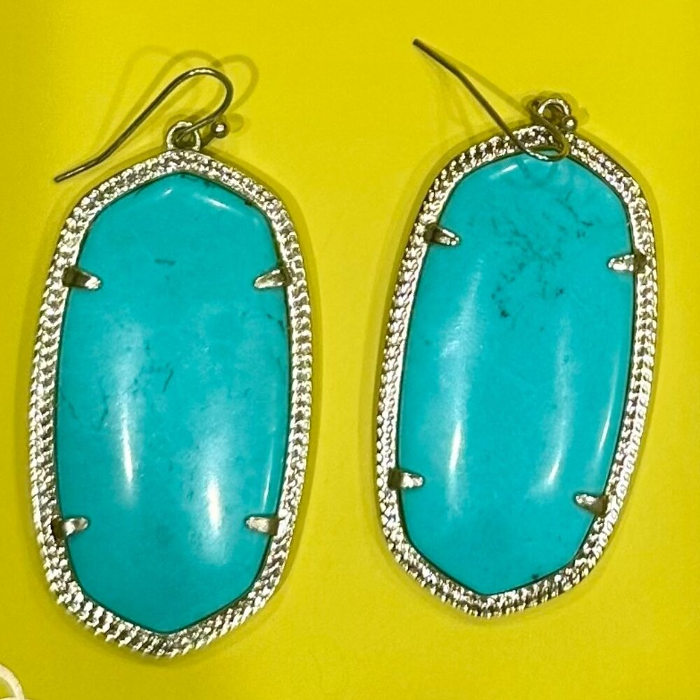 Kendra Scott Danielle Gold Statement Earrings  - Turquoise